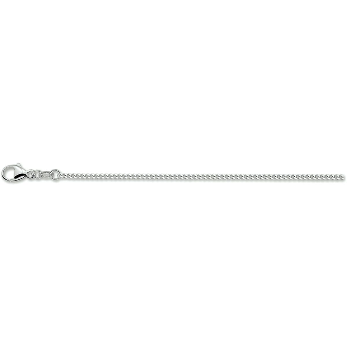 collier gourmette 4-zijdes geslepen 1,6 mm zilver gerhodineerd