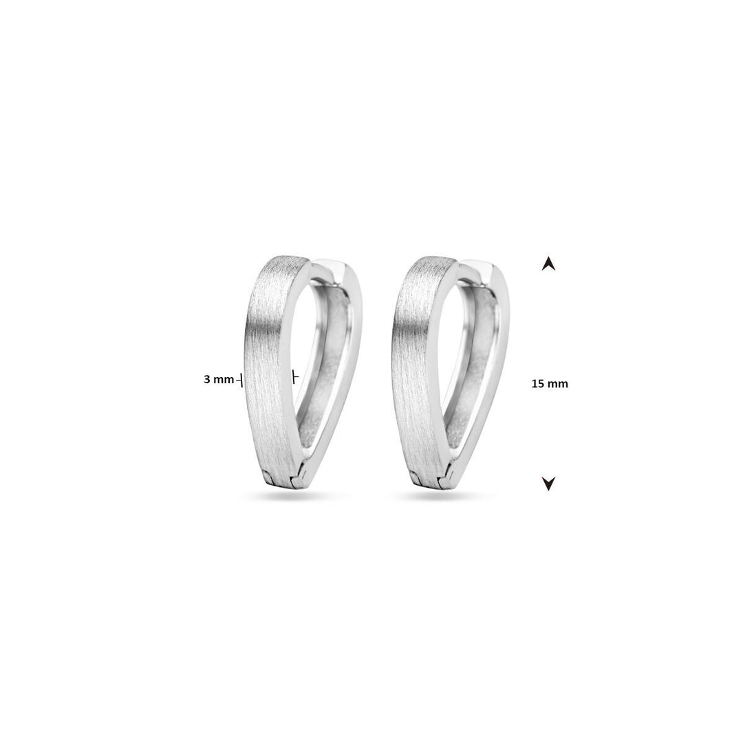 klapoorringen mat 15 mm zilver gerhodineerd