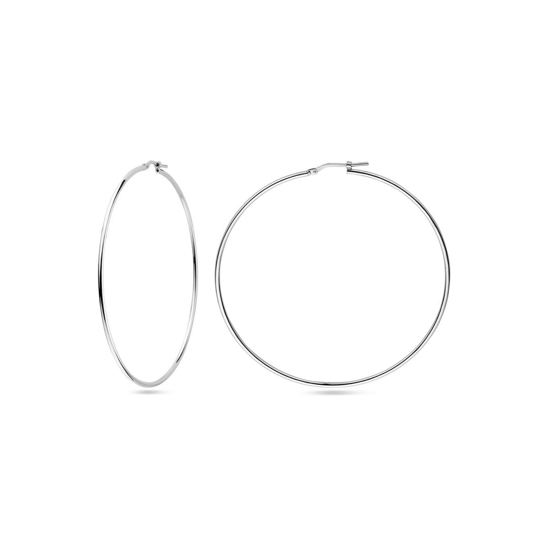 Ohrringe Rundrohr 1,5 mm silberweiß