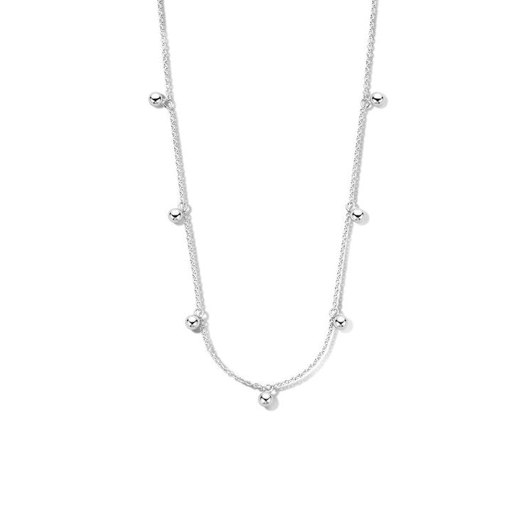 necklace balls 40 + 4 cm silver rhodium plated
