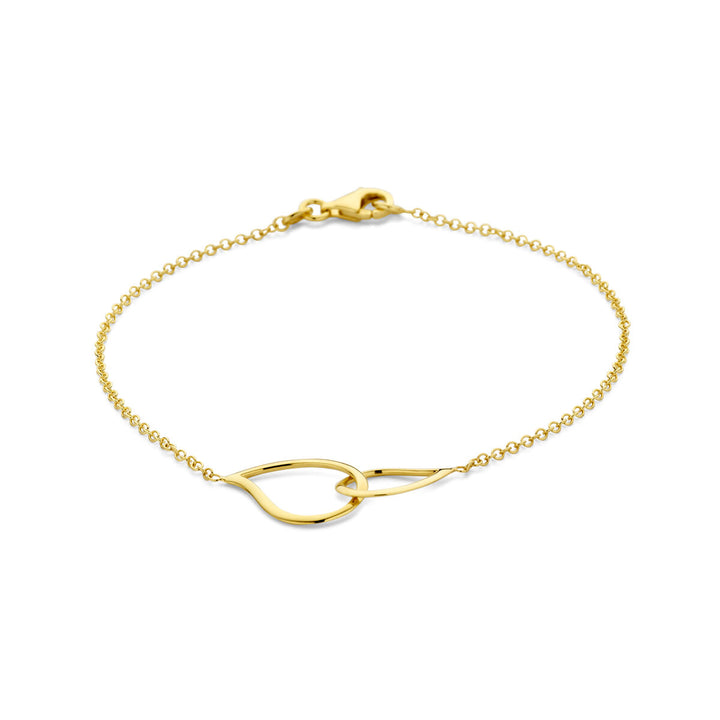 Gouden dames armband met druppelvormige hangers – 14k geelgoud
