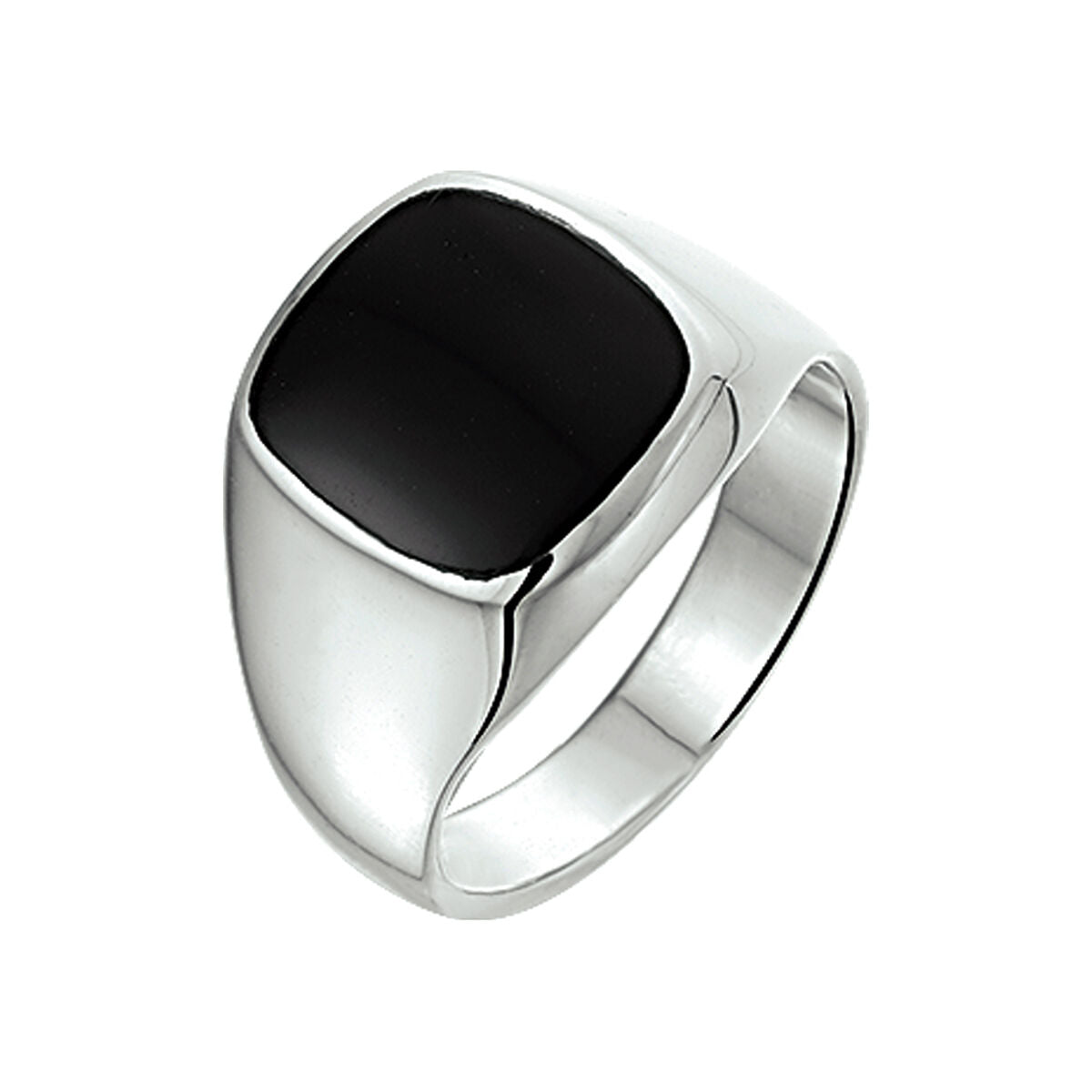 signet ring solid onyx silver white