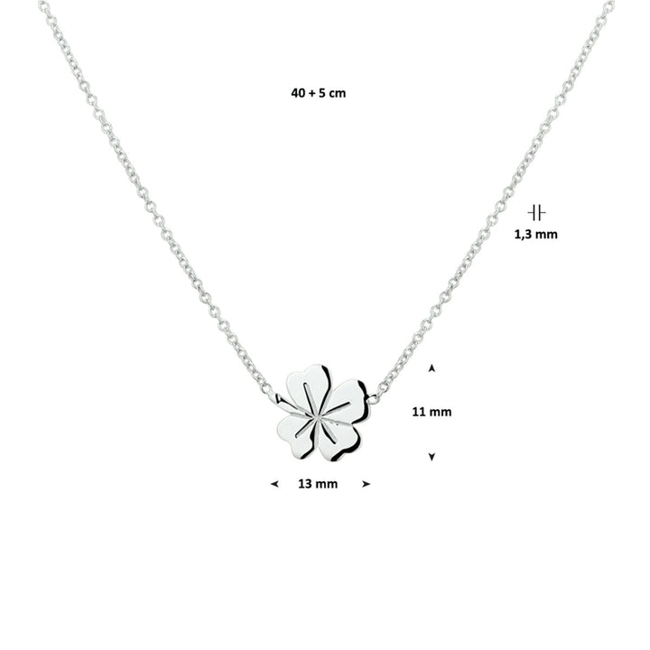 necklace clover 41 + 4 cm silver rhodium plated
