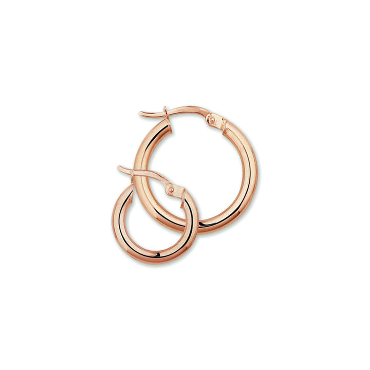 earrings 2.5 mm round tube 14K rose gold 