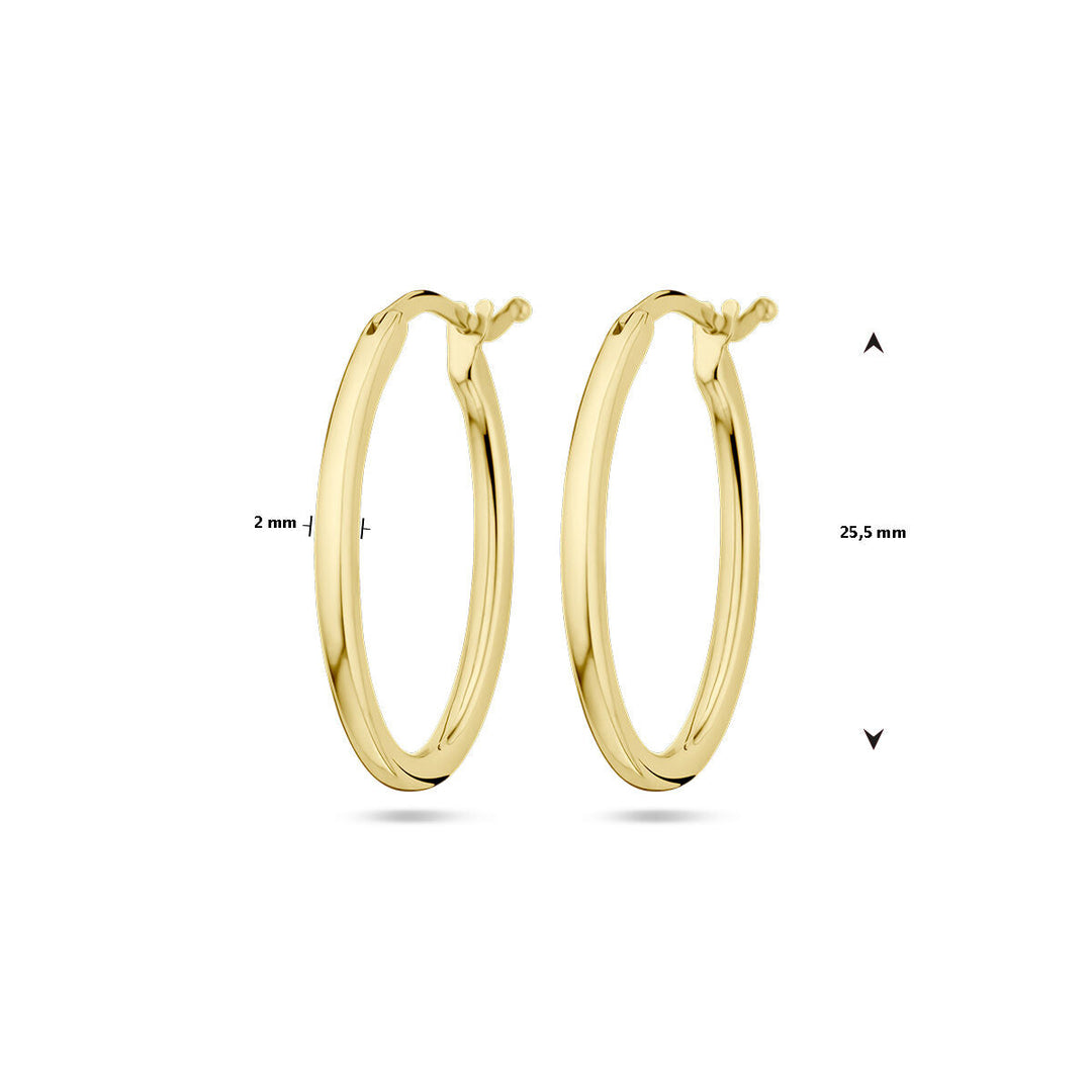 earrings oval 14K yellow gold