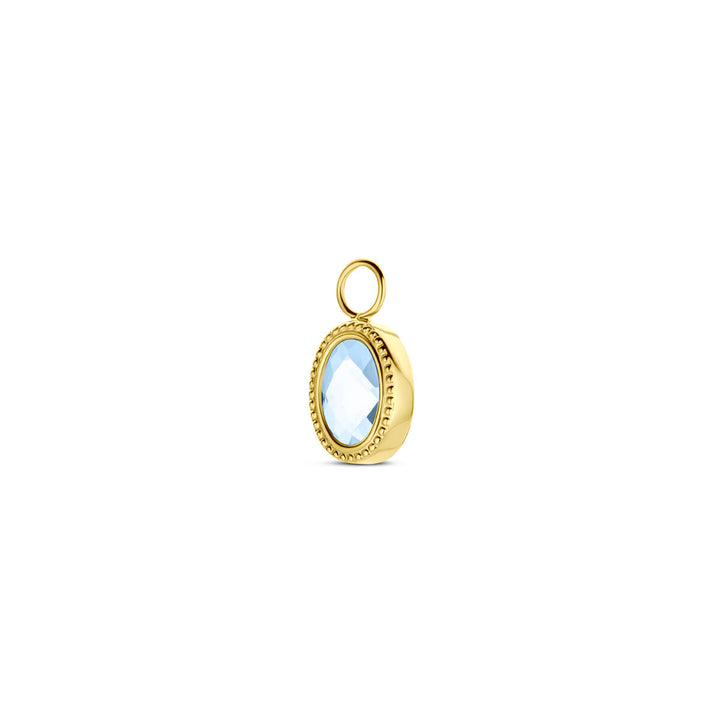 oorringhanger london blue topaas 14K geelgoud