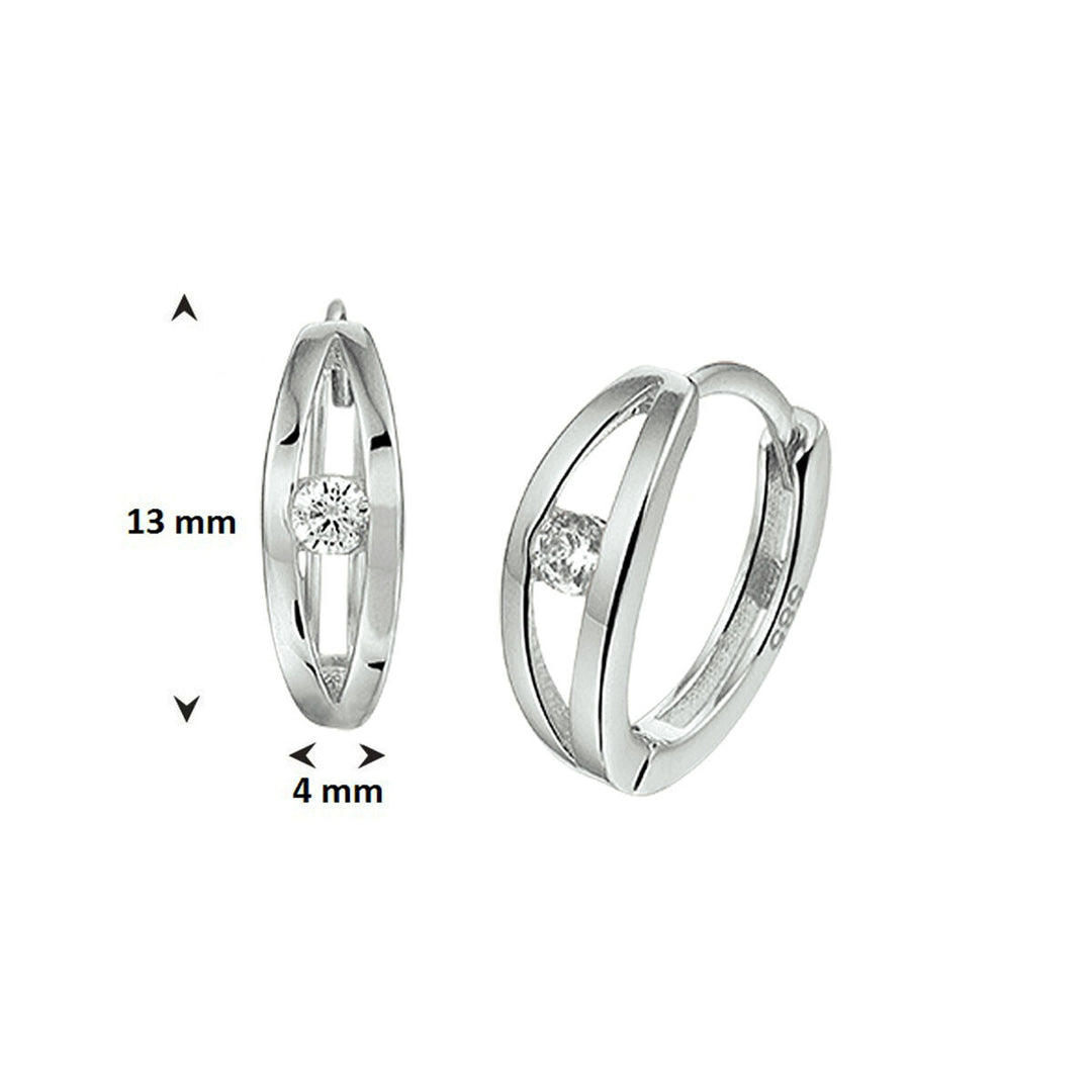 drop earrings zirconia 14K white gold