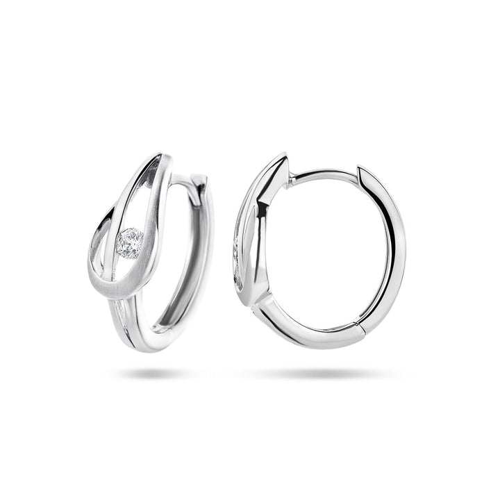 drop earrings zirconia poly/matte silver rhodium plated