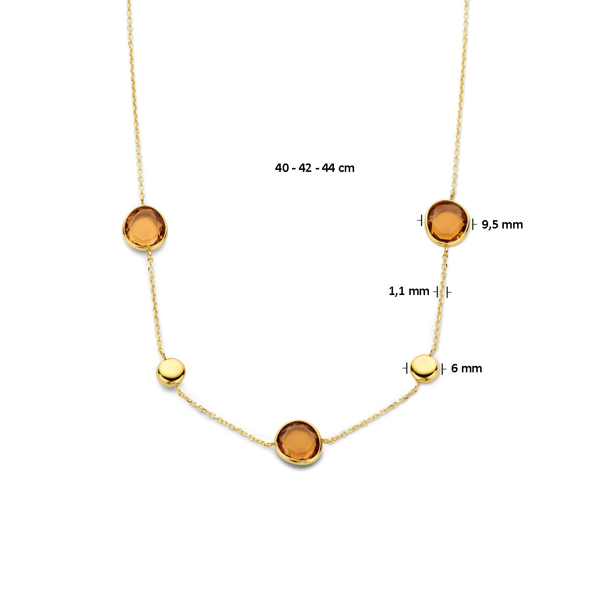 collier citrien 40 – 42 -44 cm 14K geelgoud