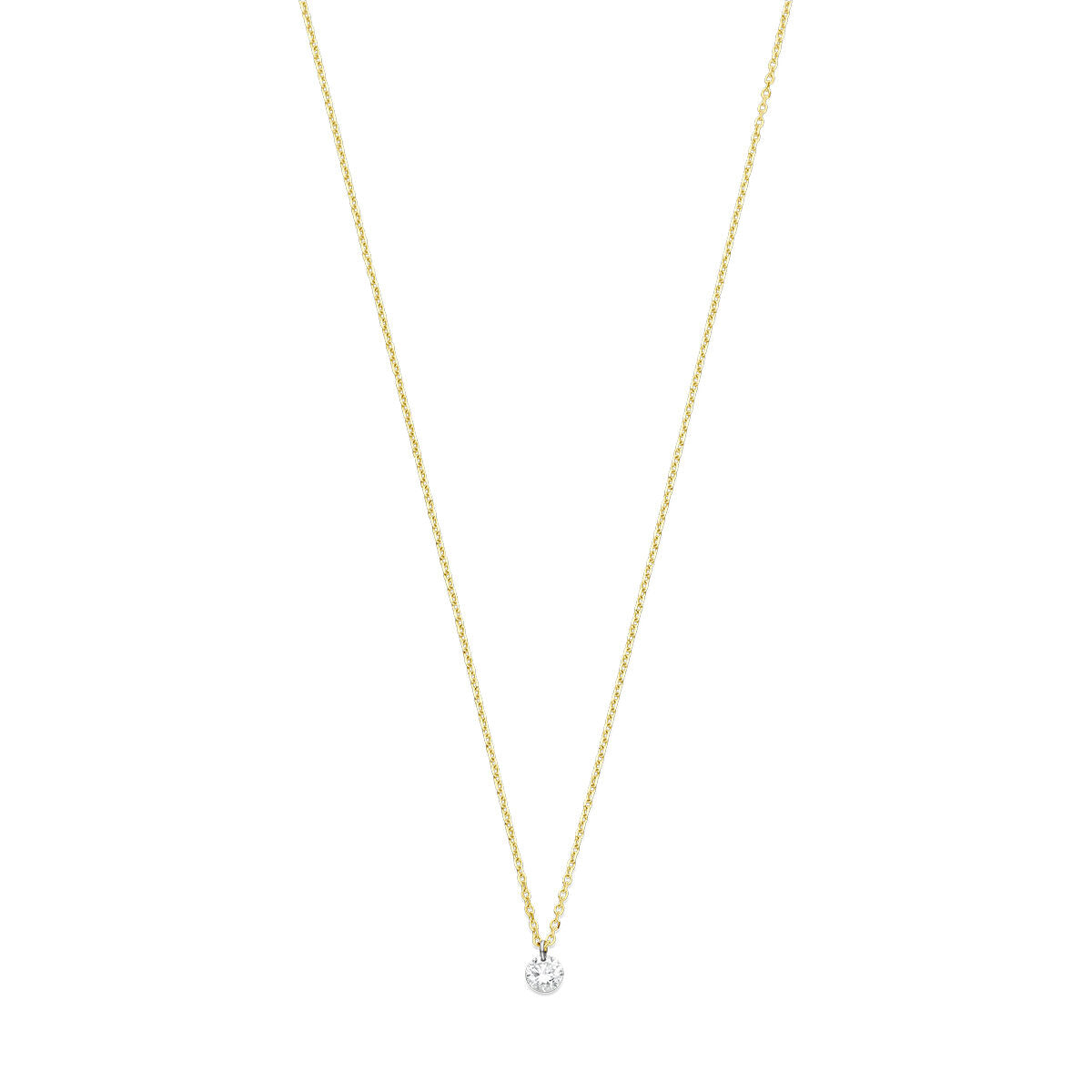 diamond necklace 40 – 42 – 44 cm 0.10ct g si 18K yellow gold