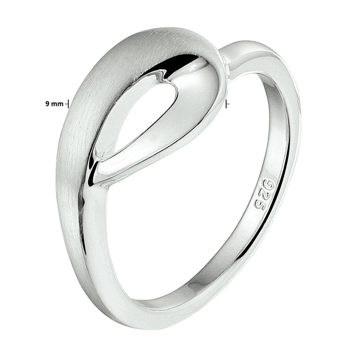 ring polished/matte silver rhodium plated