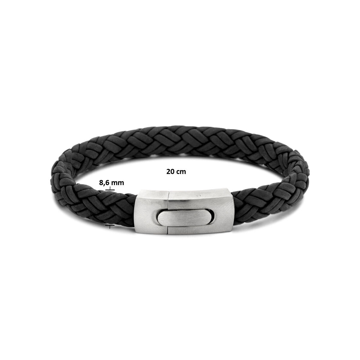 armband leer 10 mm edelstaal
