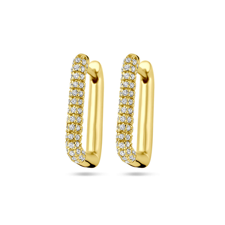 klapoorringen zirkonia 1 micron zilver verguld (geel)