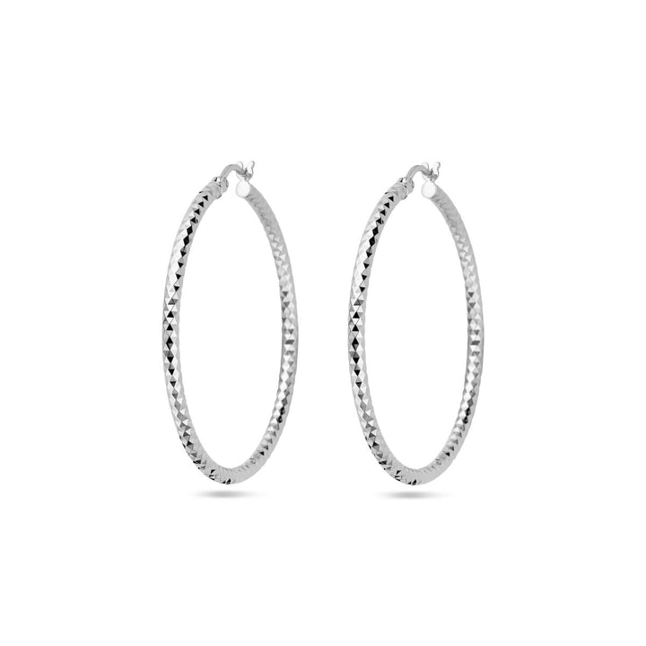 Ohrringe 2,5 mm Rundrohr diamantiert Silber rhodiniert