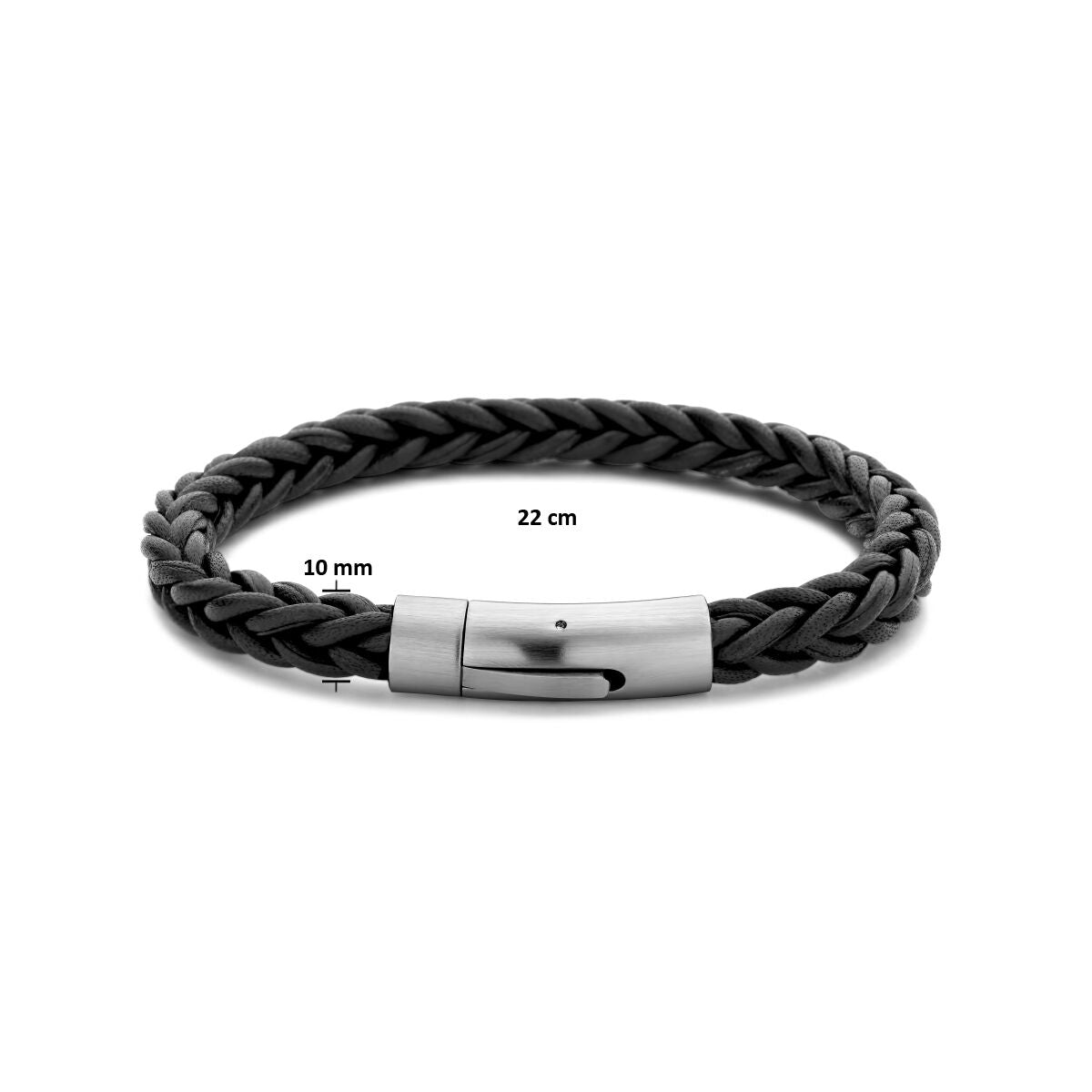 bracelet leather 8.6 mm stainless steel