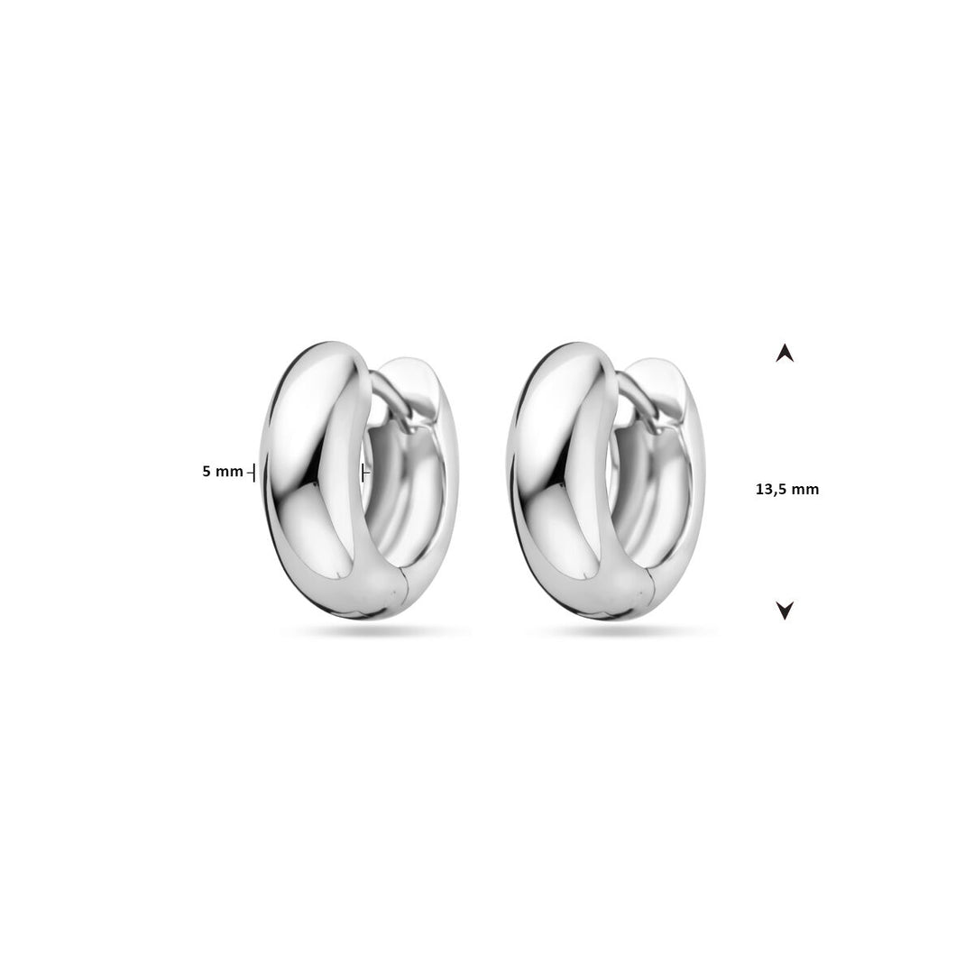 klapoorringen 13,5 mm zilver gerhodineerd