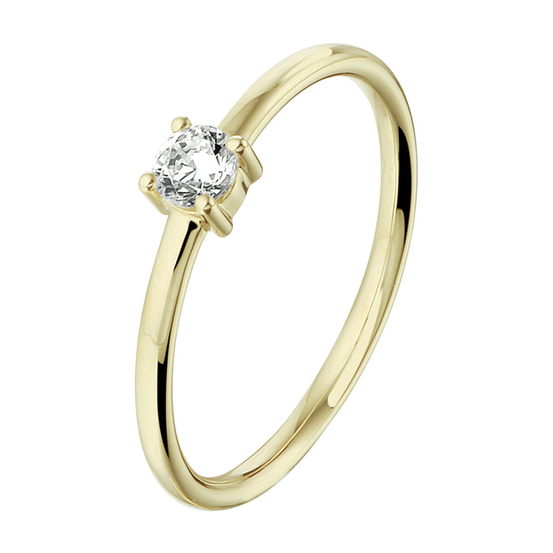 ring zirconia 14K yellow gold