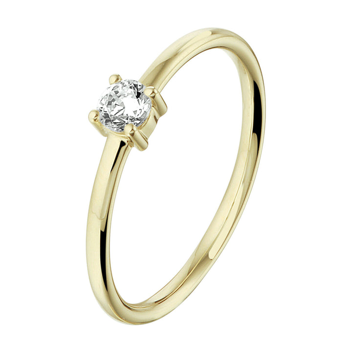 ring zirconia 14K yellow gold
