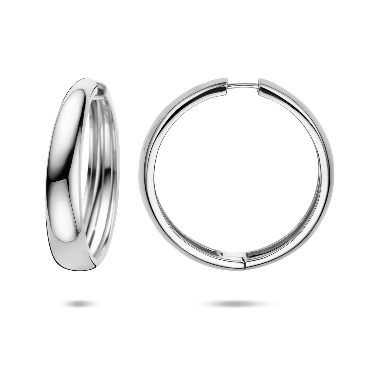 Zilveren klapoorringen dames – 40 x 8 mm