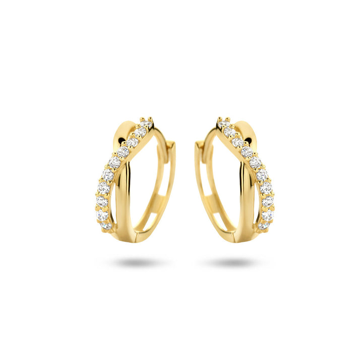 drop earrings zirconia 14K yellow gold