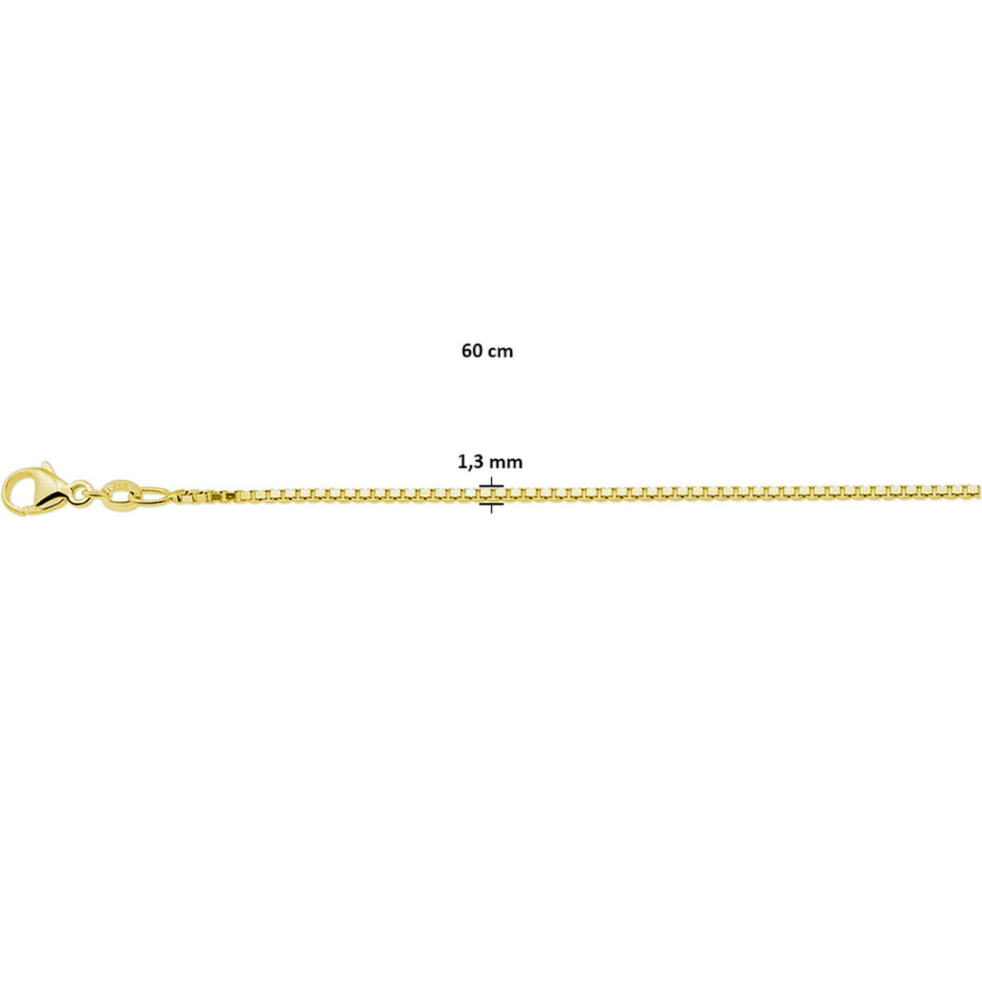 collier venetiaans 1,3 mm 3 micron zilver verguld (geel)