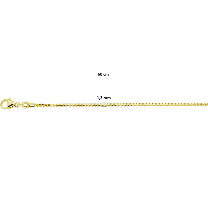 collier venetiaans 1,3 mm 3 micron zilver verguld (geel)
