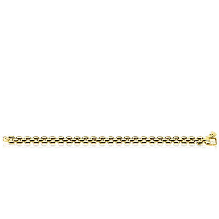 De Zinzi Armband Gold Plated ZIA2764G van Zinzi heeft rechthoekige schakels en een sluiting, afgebeeld op een witte achtergrond.