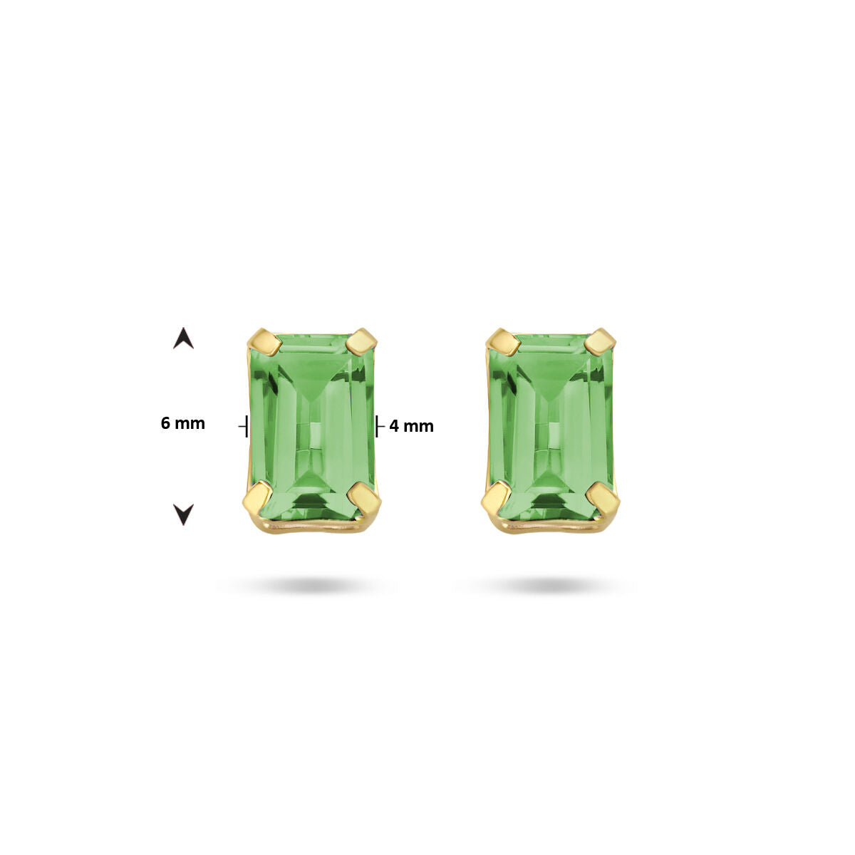 oorknoppen groen agaat 14K geelgoud