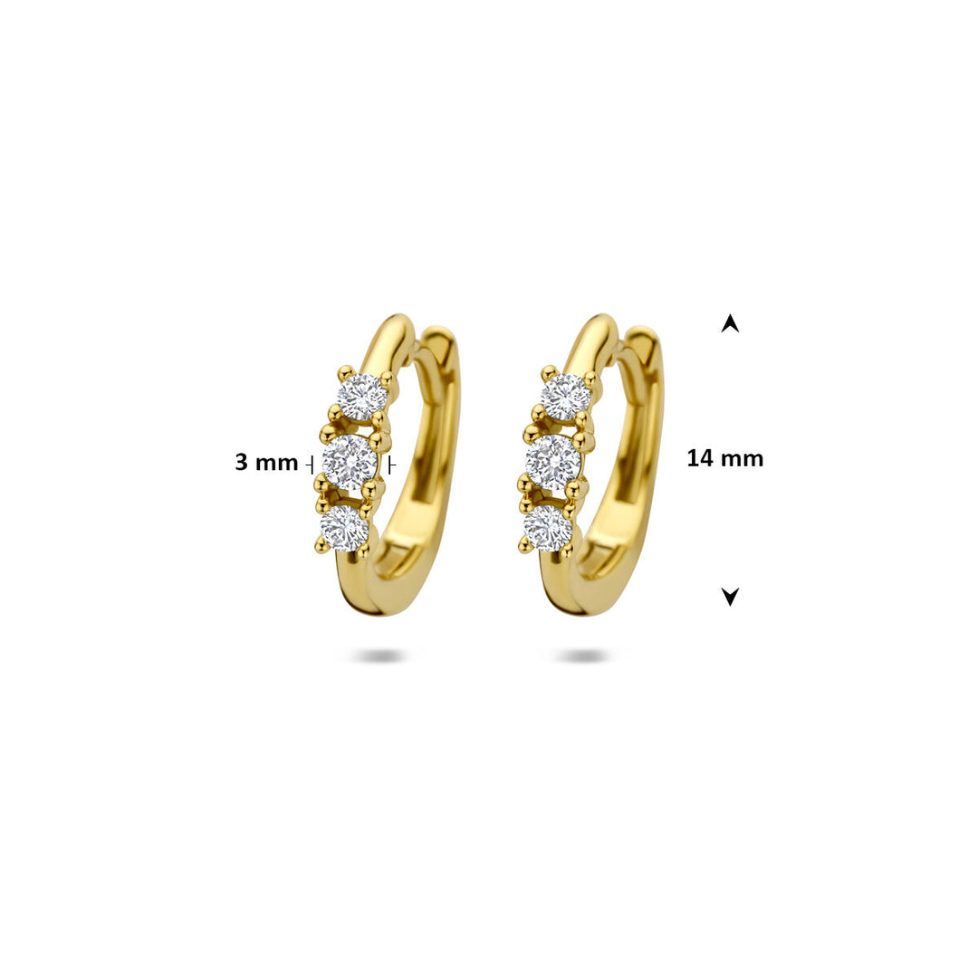 Gouden klapoorringen met lab grown diamant – 14k geelgoud