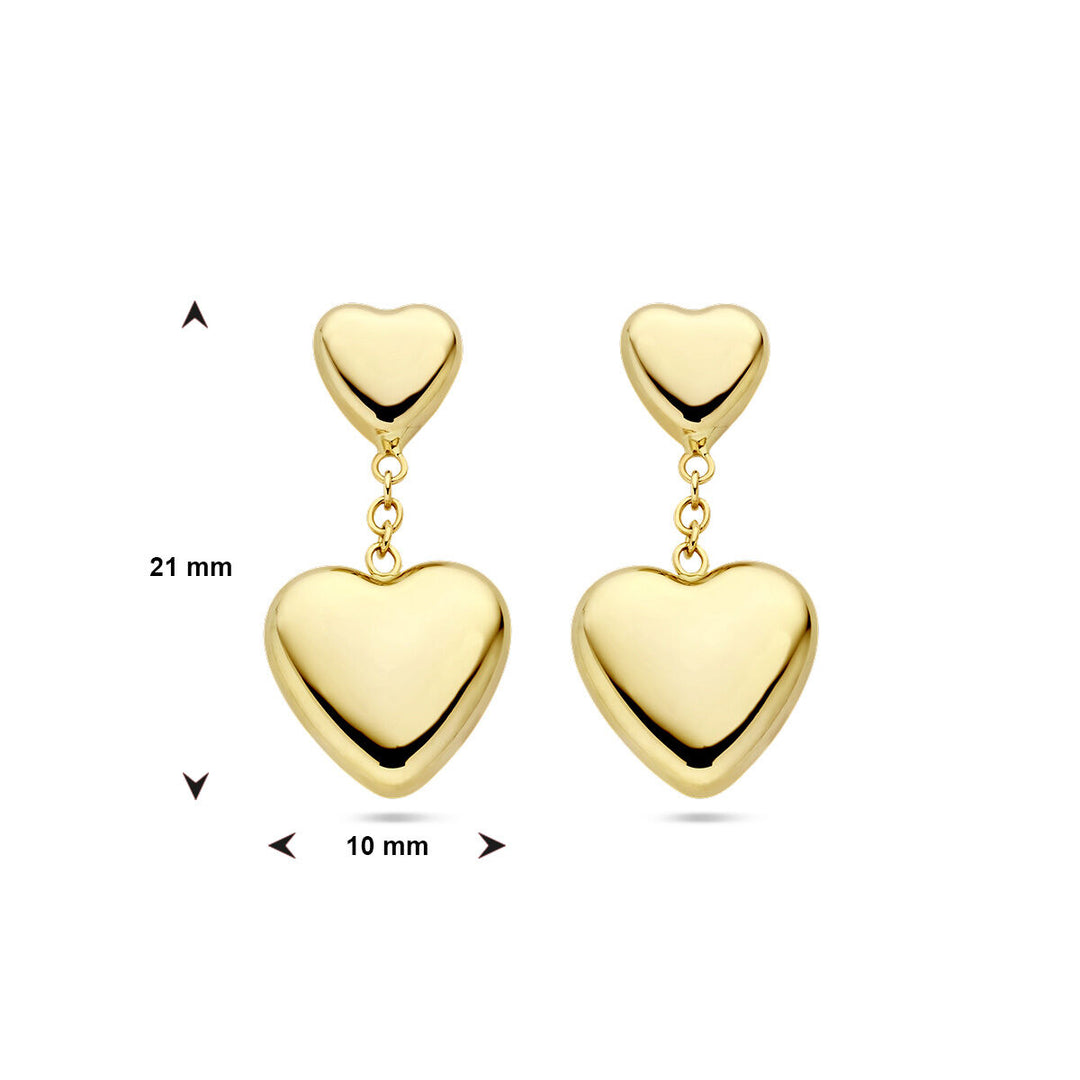 heart earrings 14K yellow gold