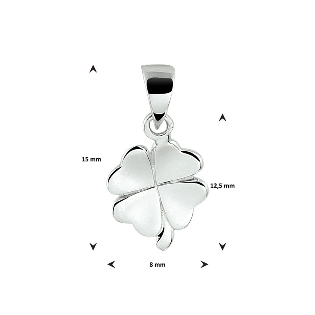 pendant clover silver rhodium plated