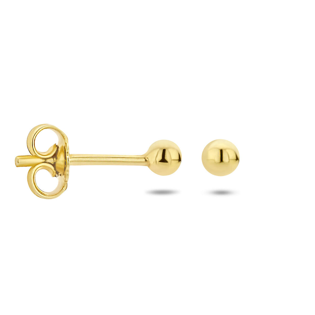 ear studs ball 3 micron silver gold plated (yellow)