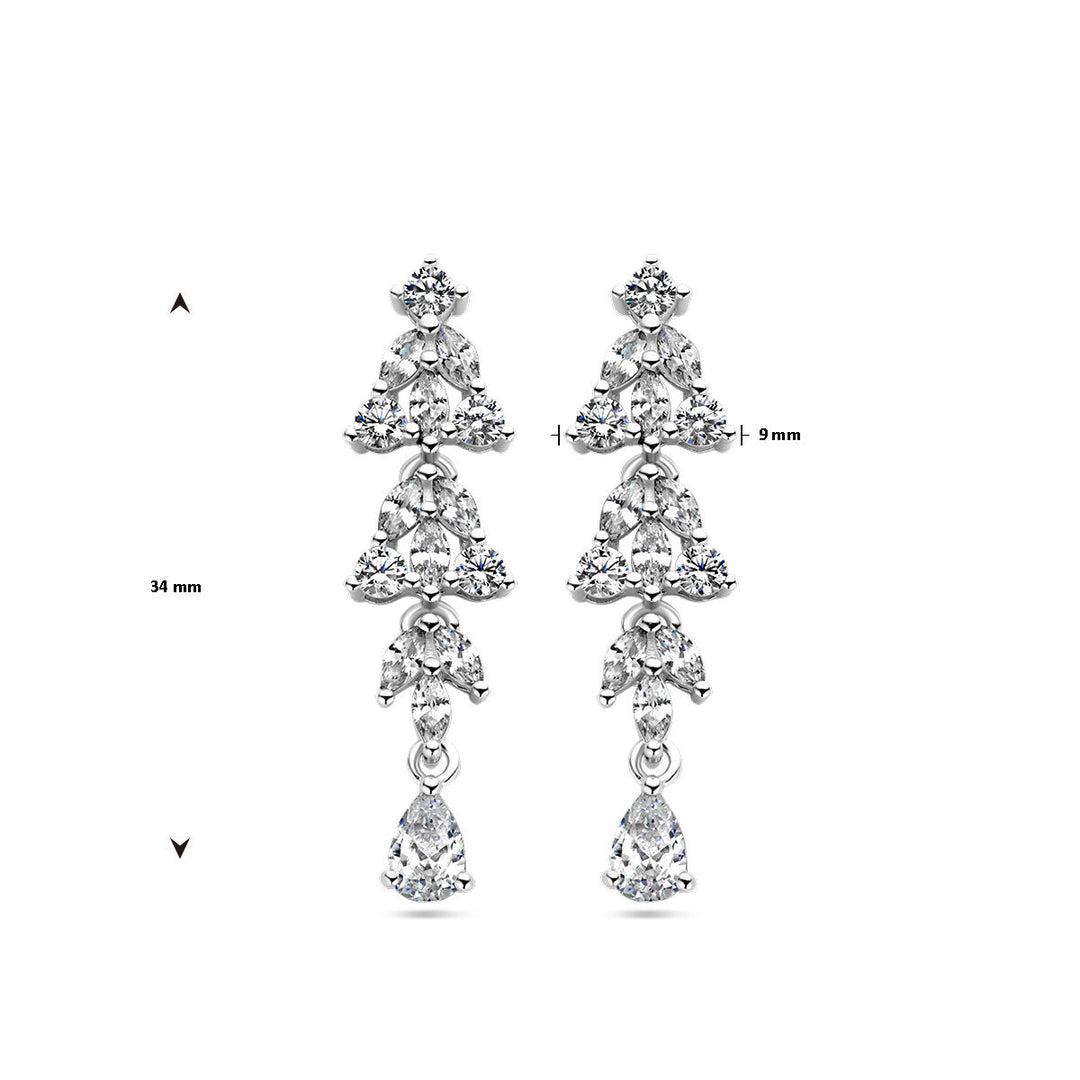 oorhangers zirkonia zilver gerhodineerd
