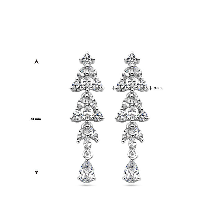 oorhangers zirkonia zilver gerhodineerd