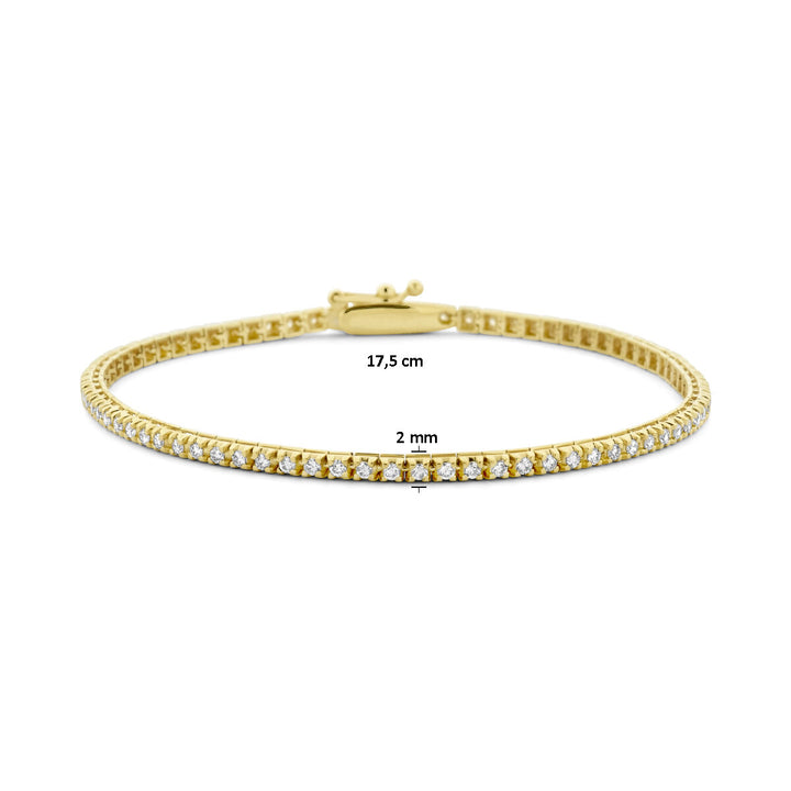 tennis bracelet diamond 1.00ct h si 2.0 mm 17.5 cm 14K yellow gold