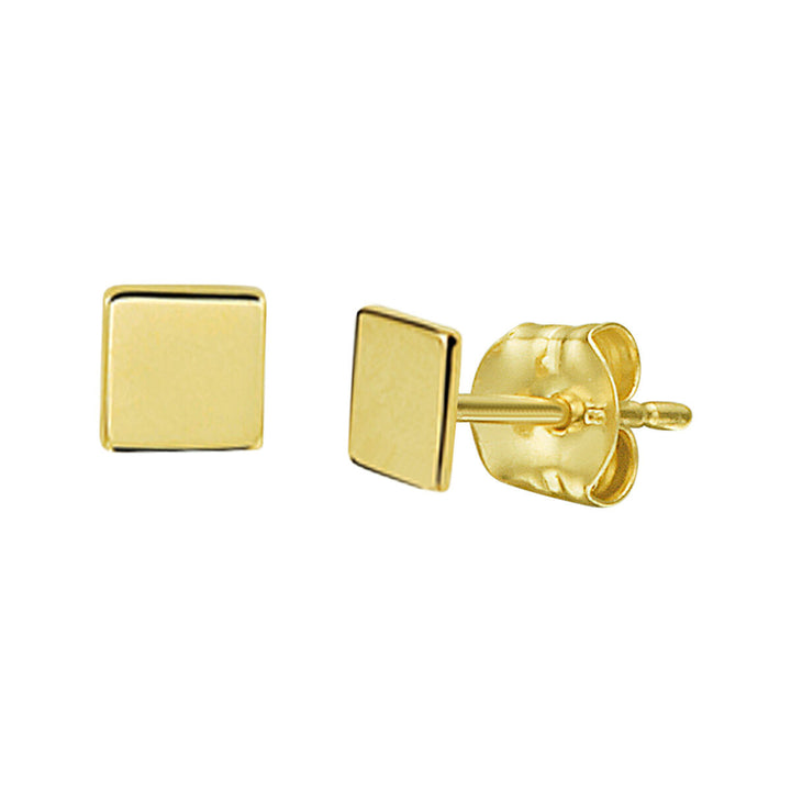 ear studs square 14K yellow gold