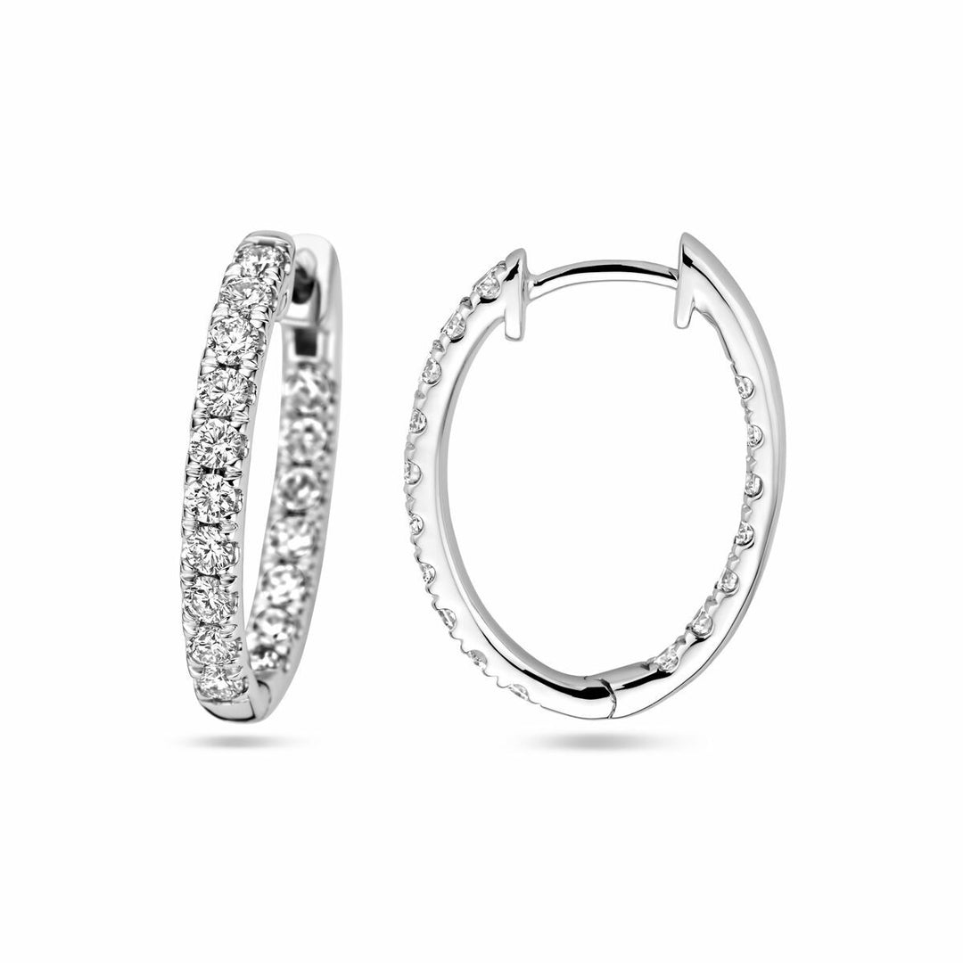 drop earrings lab grown diamond 0.96ct (2x 0.48ct) h si 14K white gold