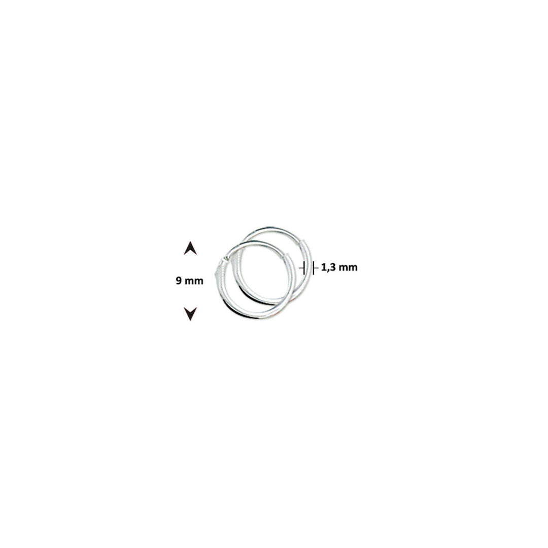 Ohrringe 1,3 mm Rundrohr silberweiß