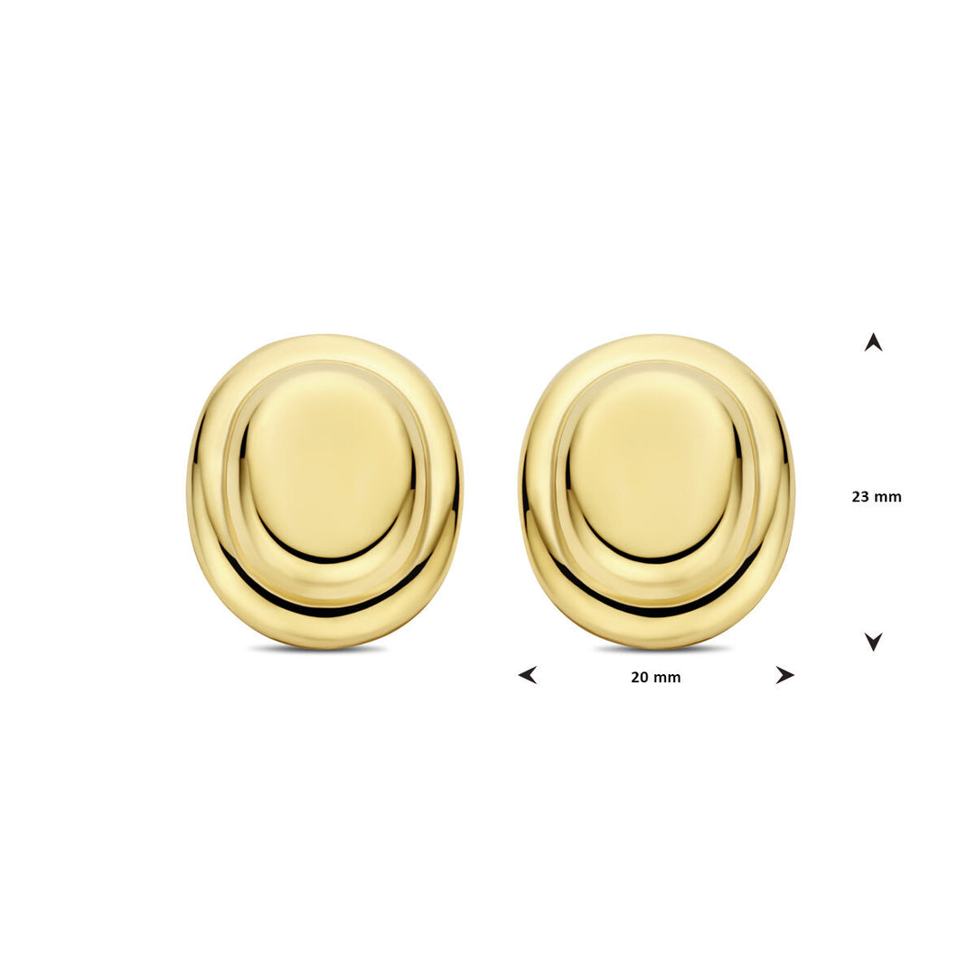 oorknoppen 23 mm 1 micron zilver verguld (geel)
