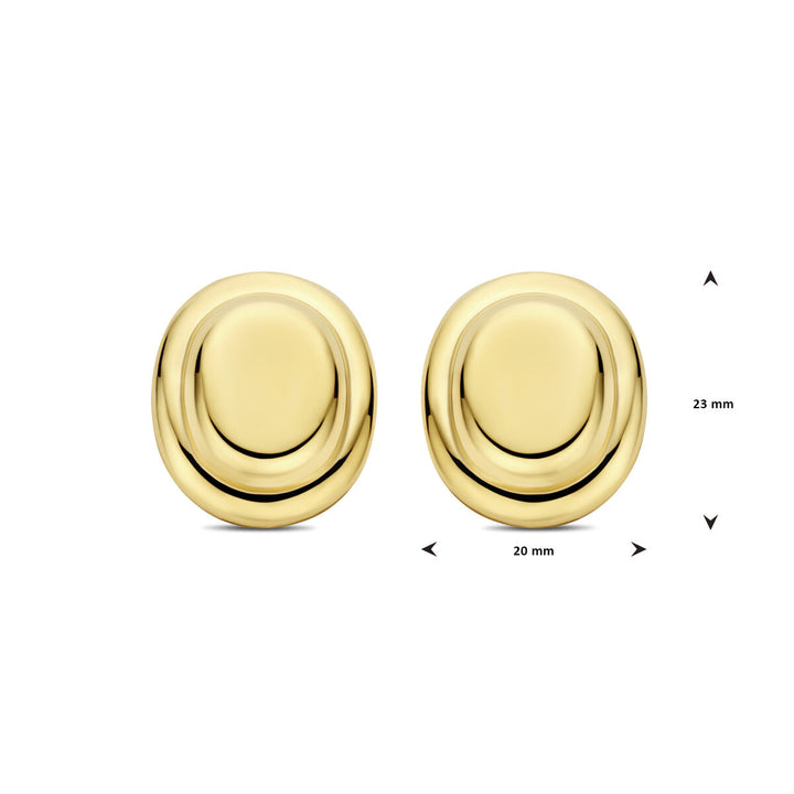 oorknoppen 23 mm 1 micron zilver verguld (geel)