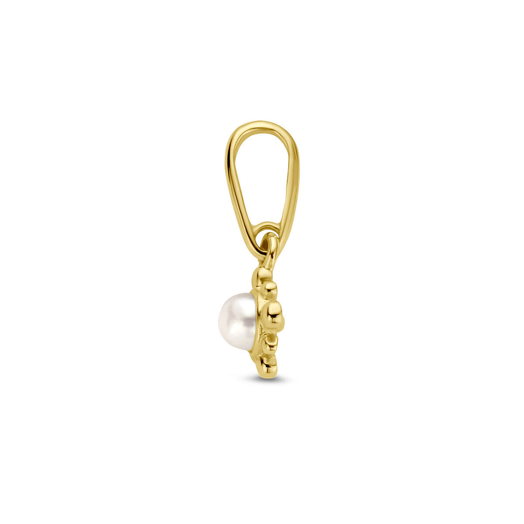 pendant flower pearl 14K yellow gold