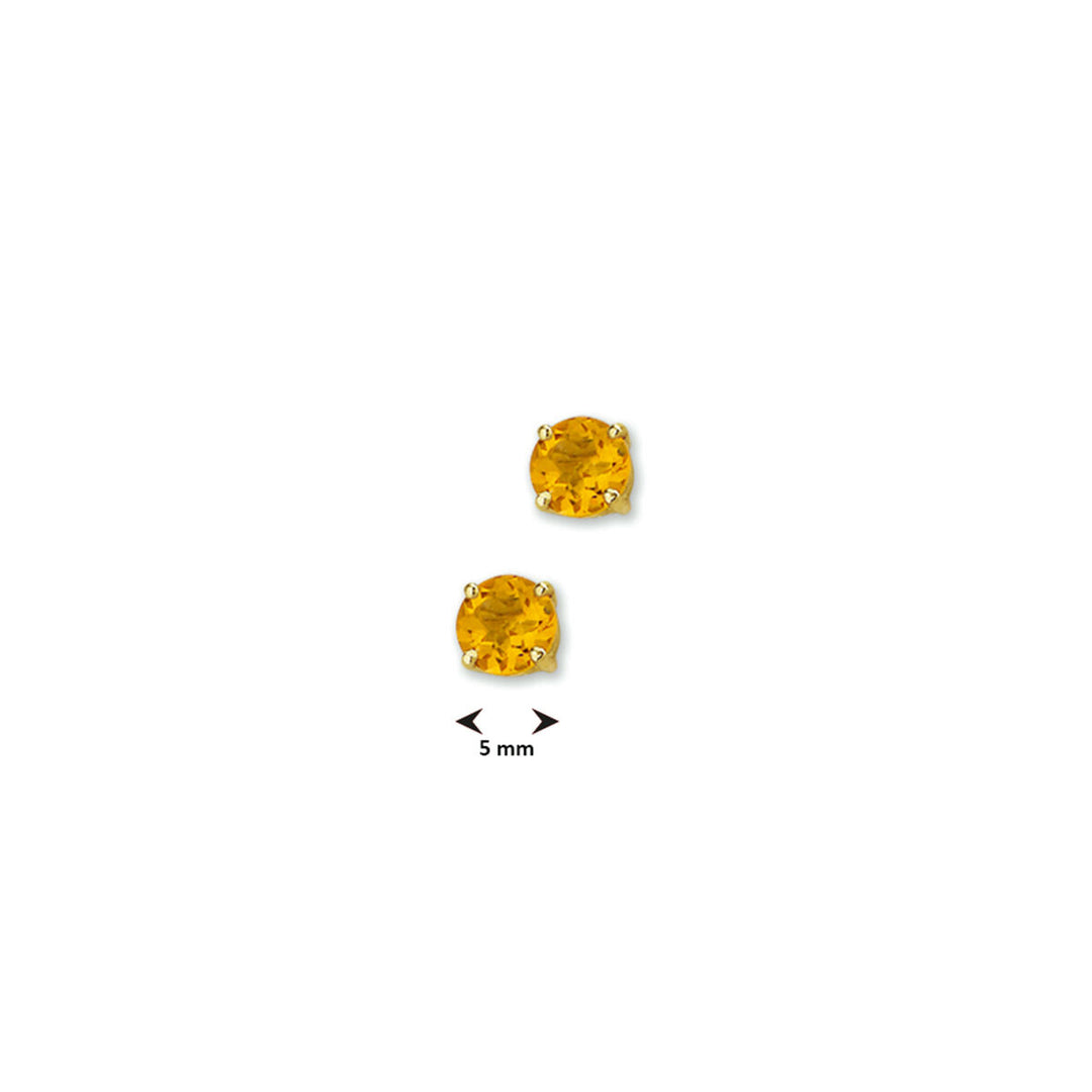 ear studs citrine 14K yellow gold