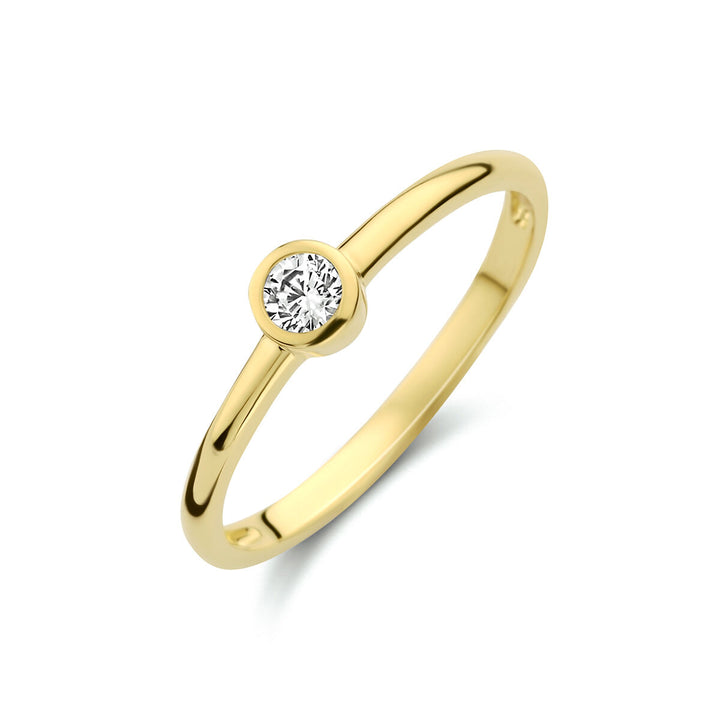 ring zirconia 14K yellow gold
