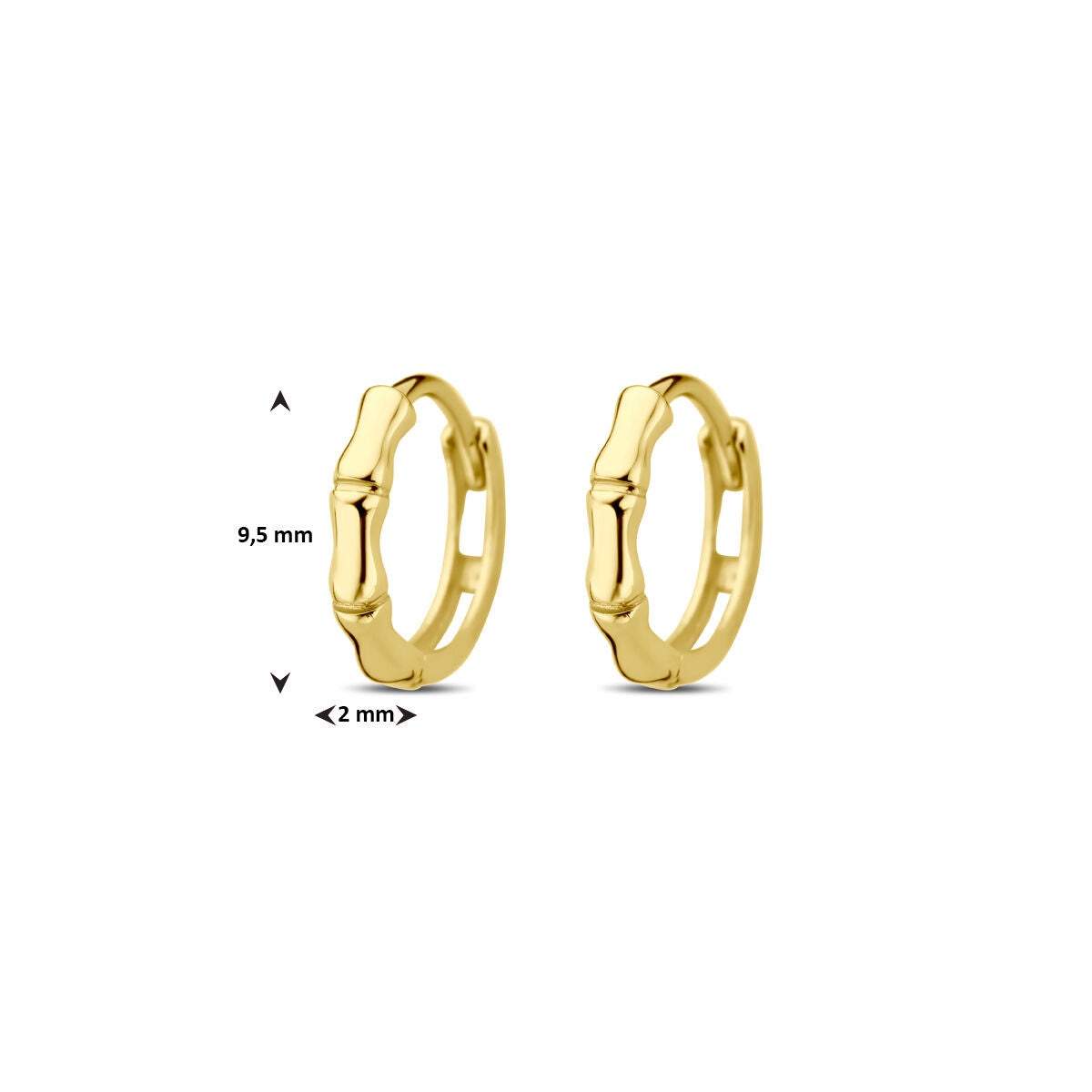 klapoorringen 9,5 mm 14K geelgoud