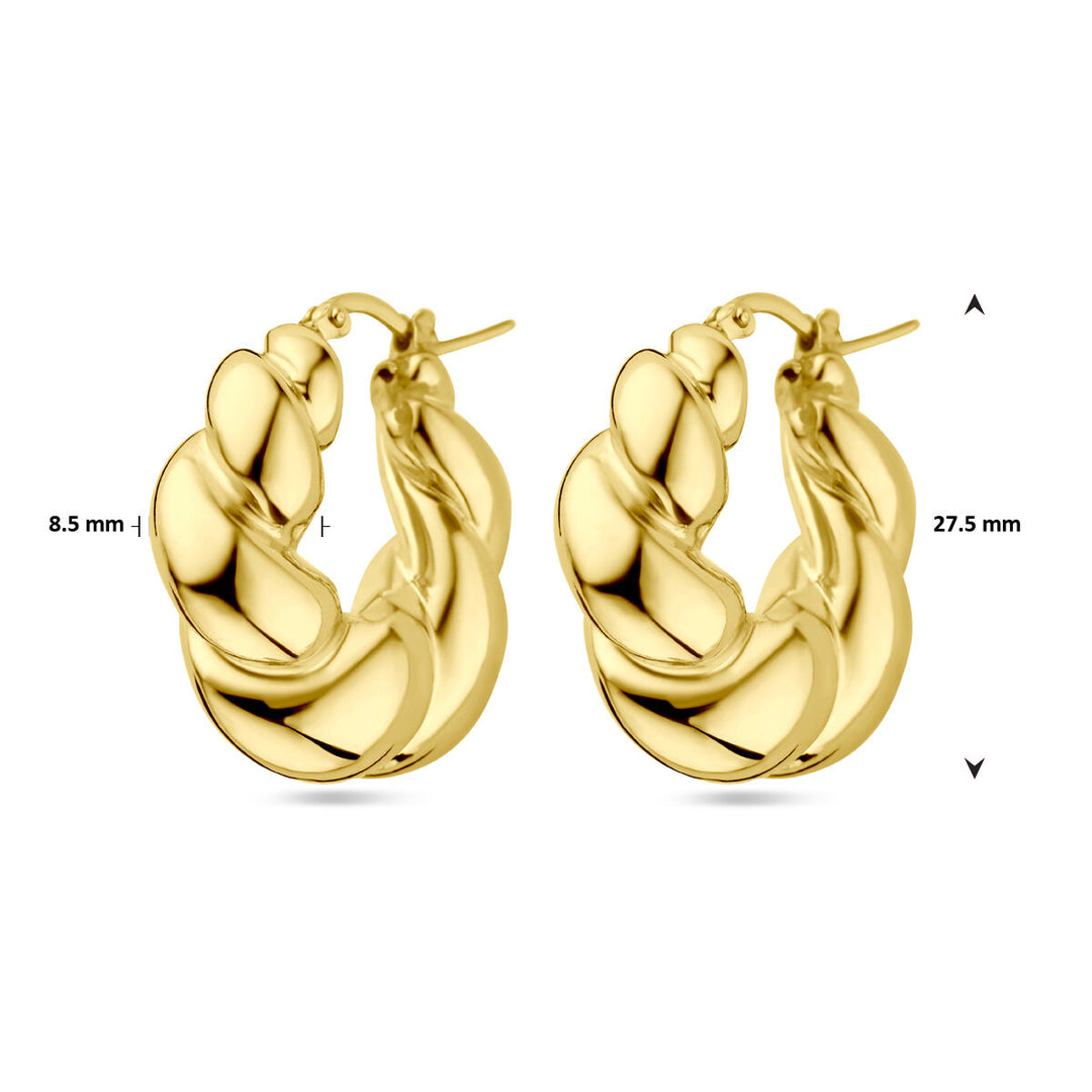 earrings twisted 1 micron silver gold plated (yellow)