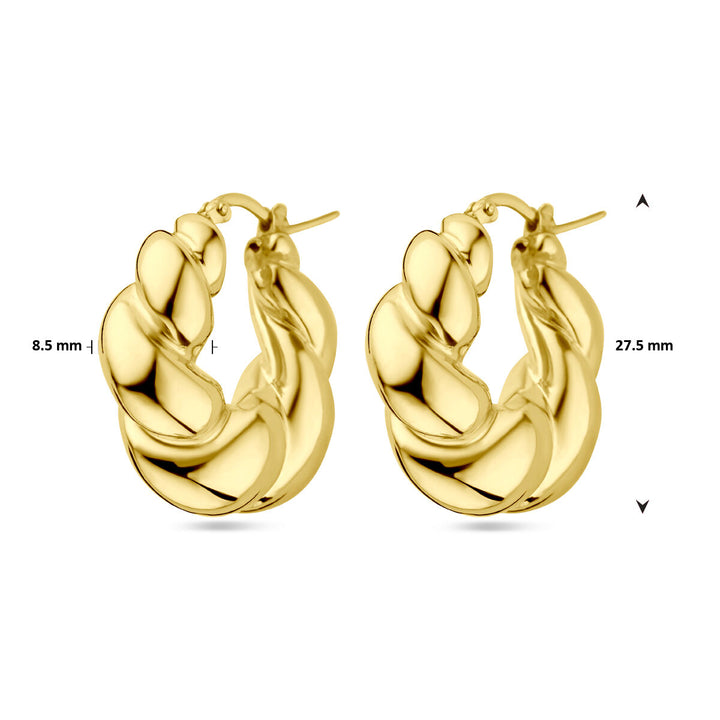 earrings twisted 1 micron silver gold plated (yellow)