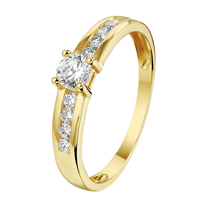 ring zirconia 14K yellow gold