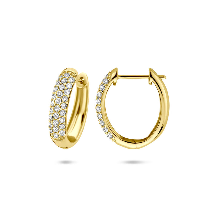 klapoorringen lab grown diamant 0.755ct (2x 0.3775ct) h si 18 mm 14K geelgoud