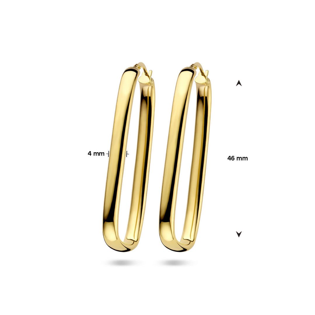 oorringen paperclip Zilgold (geelgoud met zilverkern)