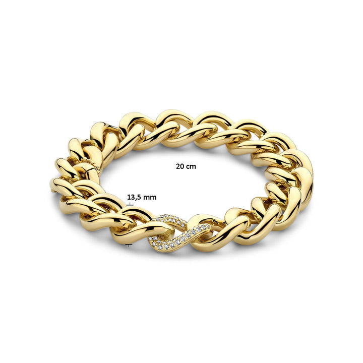 Gouden armband dames diamant gourmette 14K